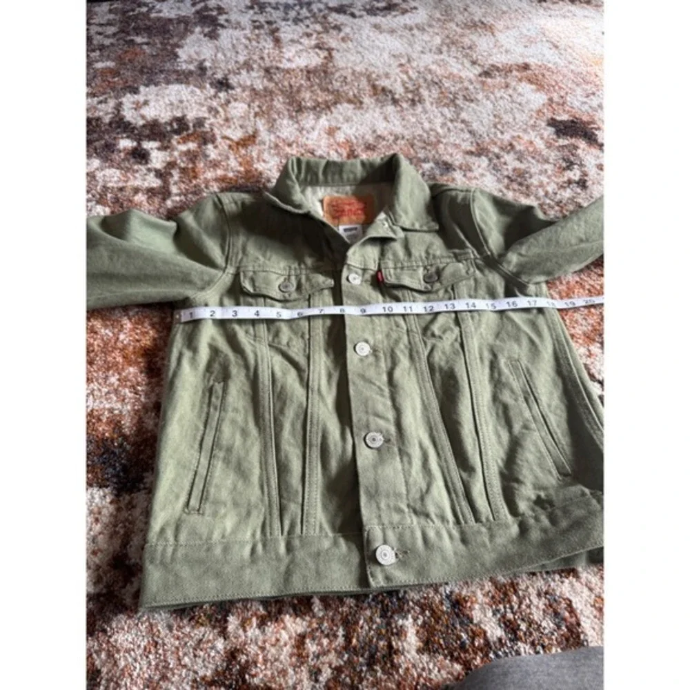 Levi's Girls Olive Green Denim Trucker Jacket Size L 12-13 Years‎ 100% Cotton